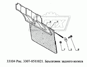 Брызговик заднего колеса